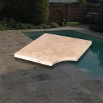 Trawertyn 3cm Kamień Brzegowy narożnik Classic Mix 40,6x61 | Obrzeża do basenu Bullnose