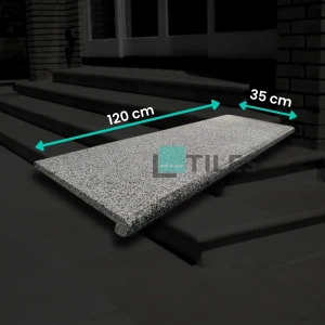 Schodek Granitowy G654 New Dark grey 100x35x2 stopnica Bullnose | Obrzeże basenowe