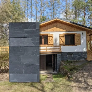 Kamień elewacyjny-dekoracyjny Łupek  Black Slate Brick 10x30