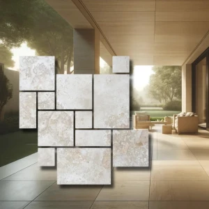 Trawertyn Ivory Classic mix układ rzymski 3cm 1kpl=0,742m2 taras ogród basen  | Komplet Rzymski