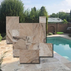 Trawertyn 12 mm Philadelphia Mix Szczotkowany Bębnowany 1kpl=0,742m2 | Komplet Rzymski