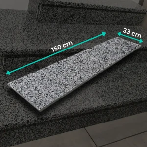 Stopnica granitowa Dark Grey New G654 płomieniowana 150x33x3