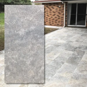Trawertyn Silver Grey 3cm antykowany 40,6x61x3 taras ogród basen