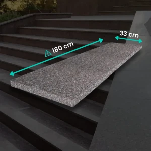 Stopnica granitowa Królewski Brąz płomieniowana G664 180x33x2