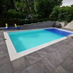 Schodek Granitowy płomieniowany G603 100x35x2 stopnica Bullnose | Obrzeże basenowe