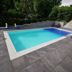 Schodek Granitowy płomieniowany G603 100x35x2 stopnica Bullnose | Obrzeże basenowe