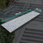 Parapet Stopnica granitowa szara płomieniowana G602 135x33x2 | PRZEDSPRZEDAŻ