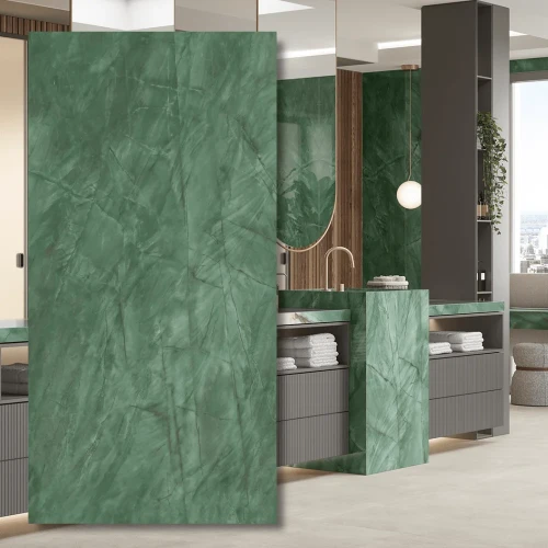 Spiek kwarcowy Exotic Green Polerowany 320x160x0,6 cm