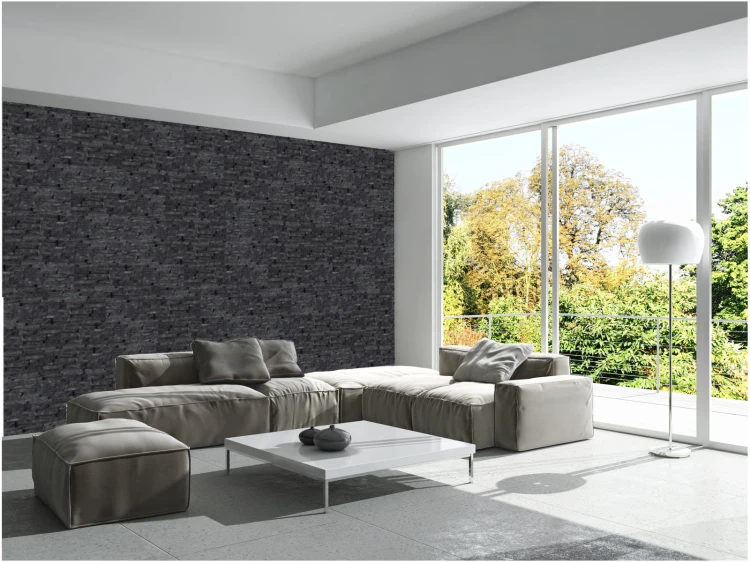 Kamień elewacyjny-dekoracyjny kwarcytowy czarny Stackstone Black 10x36 cm 7