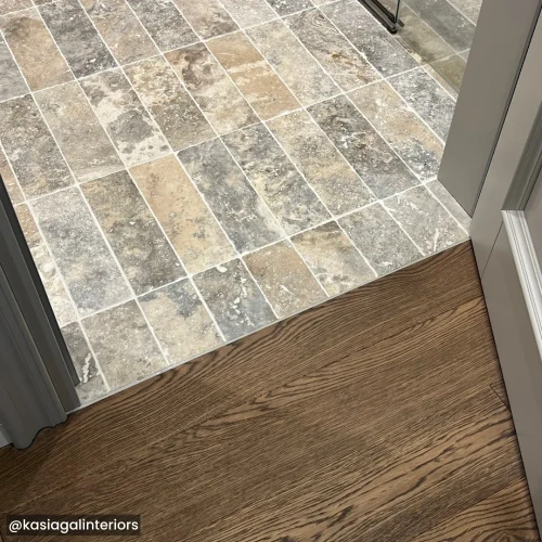 Kamień dekoracyjny 10mm Trawertyn Ash Bębnowany 7,5x15 cm