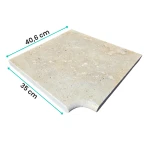 Trawertyn 3 cm Kamień Brzegowy narożnik Ivory 40,6x35  | Obrzeża do basenu Bullnose 