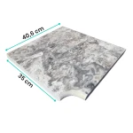 Trawertyn 3 cm Kamień Brzegowy narożnik Silver Latte Greige 40,6x35  | Obrzeża do basenu Bullnose 