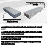 Blok Schodowy Granitowy G602 Płomieniowany z Łupanym Frontem 135x35x15 cm