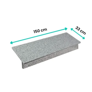 Zestaw Stopnica - Stopień + Podstopień Granitowy G603 150x33x2 / 150x15x2 Płomieniowany