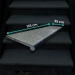 Stopnica Płomieniowana G690 Bazalt Bullnose 135x35x2+2