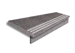 Zestaw Stopnica - Stopień + Podstopień Granitowy G664 100x35x2 / 100x15x2 Polerowany z Antypoślizgiem