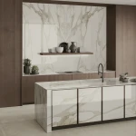 Spiek kwarcowy Calacatta Bernini Natura Vein Polerowany 324x162x2 cm