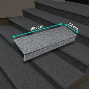 Zestaw Stopnica - Stopień + Podstopień Granitowy Dark Grey New G654 150x33x2 / 150x15x2