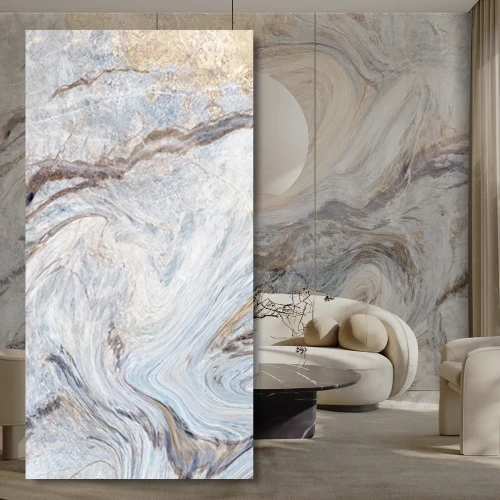 Płyta Węglowa WPC Blue Art Błyszcząca 280x112x0,8 cm Tiles Dekor ...
