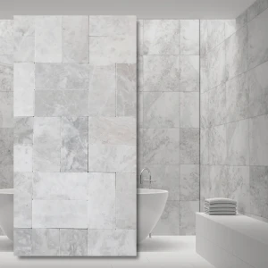 Płytka marmurowa Bębnowana Royal White 7,5x15x1 cm