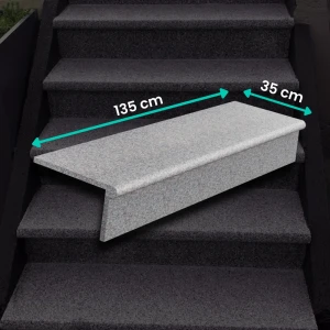 Zestaw Stopnica - Stopień + podstopień granitowy G664 Bullnose 135x35x2+2 Bullnose