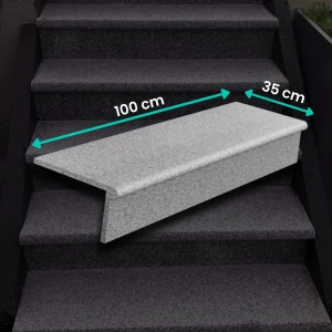 Zestaw Stopnica - Stopień + Podstopień Granitowy G664 100x35x2 / 100x15x2 Bullnose