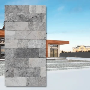 Kamień dekoracyjny 10mm Trawertyn Ash Bębnowany 7,5x15 cm