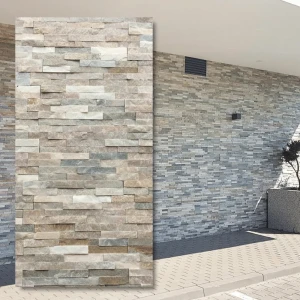 Kamień elewacyjny-dekoracyjny kwarcytowy Stackstone Beige Slate beżowo szary 10x36