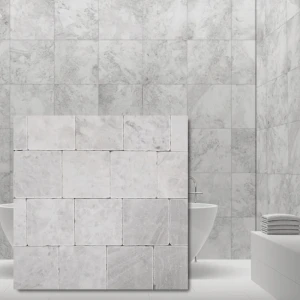 Płytka marmurowa Bębnowana Royal White 10x10x1 cm