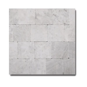 Płytka marmurowa Bębnowana Royal White 20,3x20,3x1 cm