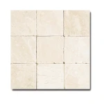 Płytka marmurowa Queen Beige | Coffee White Brick bębnowana 10x10x1 cm