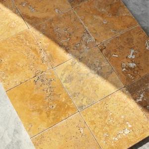 Trawertyn Yellow Bębnowany 10x10x1,2 cm