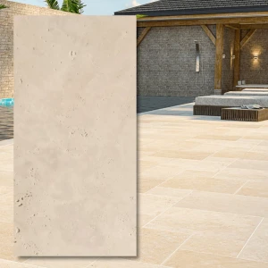 Trawertyn Light Premium Bębnowany 40,6x61x1,2 cm