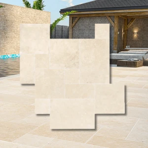 Trawertyn 12mm Light Premium Bębnowany French Pattern 1kpl=0,742m2 | Komplet Rzymski