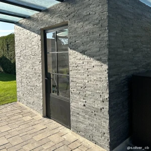 Kamień elewacyjny dekoracyjny łupek czarny 10x36 Black Slate Stackstone 5