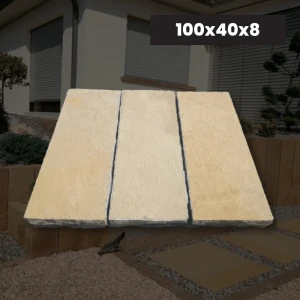 Palisada | Obrzeże Wapienne Tandur Yellow Limestone 100x40x8 cm