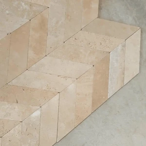 Trawertyn Light Bębnowany 7,5x30,5 10mm Chevron