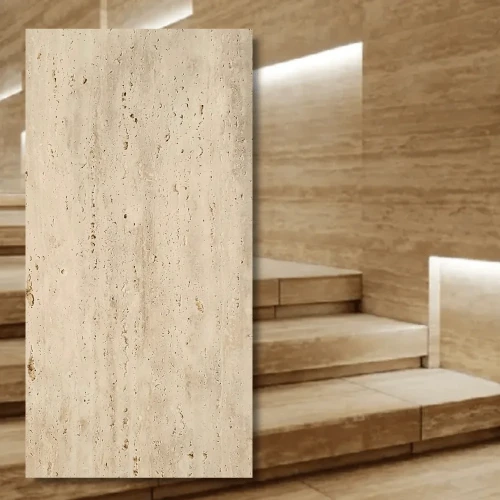 Trawertyn Bianco Classic Vein Cut Brushed 61x30,5x1,2 cm