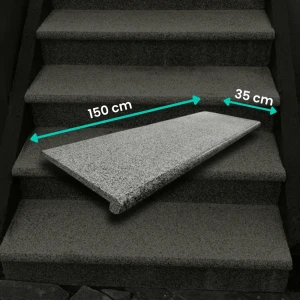 Schodek Granitowy G654 New Dark grey 150x35x2 stopnica płomień Bullnose PRZEDSPRZEDAŻ!