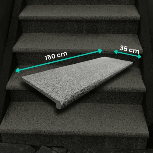 Schodek Granitowy G654 New Dark grey 150x35x2 stopnica płomień Bullnose PRZEDSPRZEDAŻ!