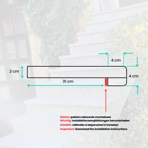 Schodek Granitowy G664 150x35x2 stopnica płomień Bullnose PRZEDSPRZEDAŻ!