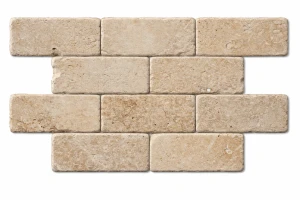 Kamień dekoracyjny trawertyn Light Bębnowany 7,5x15x1 cm