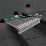 Zestaw Stopnica - Stopień + Podstopień Granitowy G664 100x35x2 / 100x15x2 Polerowany z Antypoślizgiem