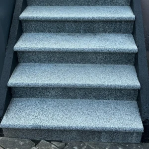 Zestaw Stopnica - Stopień + Podstopień Granitowy Dark Grey G654 NEW Bullnose 150x35x2 / 150x15x2 Płomieniowany