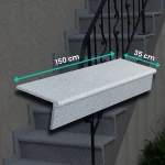 Zestaw Stopnica - Stopień + Podstopień Granitowy Bullnose G603 150x35x2 / 150x15x2