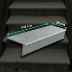 Zestaw Stopnica - Stopień + Podstopień Granitowy G664 150x35x2 / 150x15x2 Bullnose