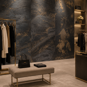 Fornir Kamienny Black Slate Gold 122x280x0,2 cm