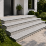 Parapet Stopnica granitowa szara płomieniowana Bianco Sardo G602 180x33x2 cm
