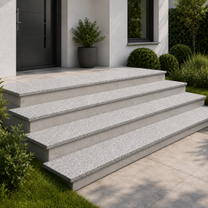 Parapet Stopnica granitowa szara płomieniowana Bianco Sardo G602 180x33x2 cm