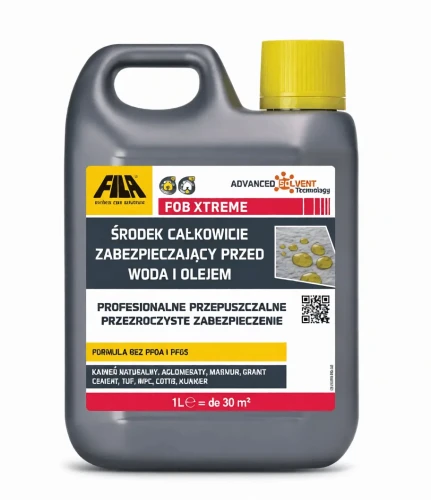 FILAFOB XTREME (1 L) - wysokiej jakości impregnat zapewniający naturalny efekt wykończenia, który chroni powierzchnie przed wnikaniem wody oraz powstawaniem plam, nie zmieniając ich wyglądu
